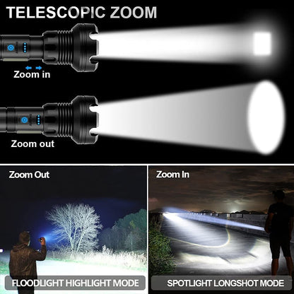 Rechargeable Tactical Waterproof Laser Flashlight