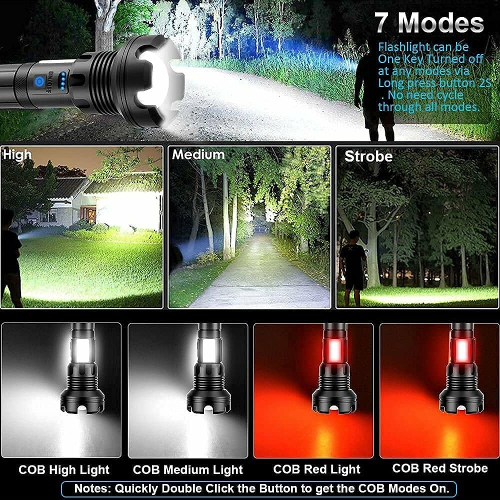 Rechargeable Tactical Waterproof Laser Flashlight