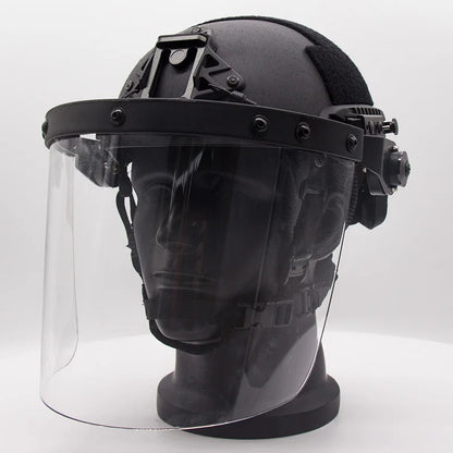 Hikepros Tactical Helmet Transparent Mask FAST/MICH NIJ level IV Combat Helmet Mask /High-Strength Protective mask