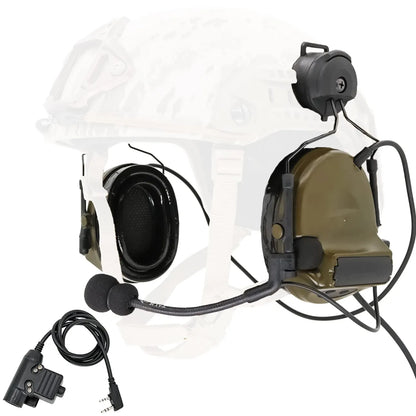 Tactical Headset with ARC Rail Adapter Hearing Protection with Gel Ear Pads for Airsoft Sports