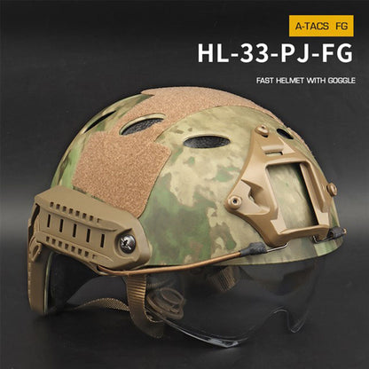 Fast Helmet With Goggle (No Holes &Round Hole Version)