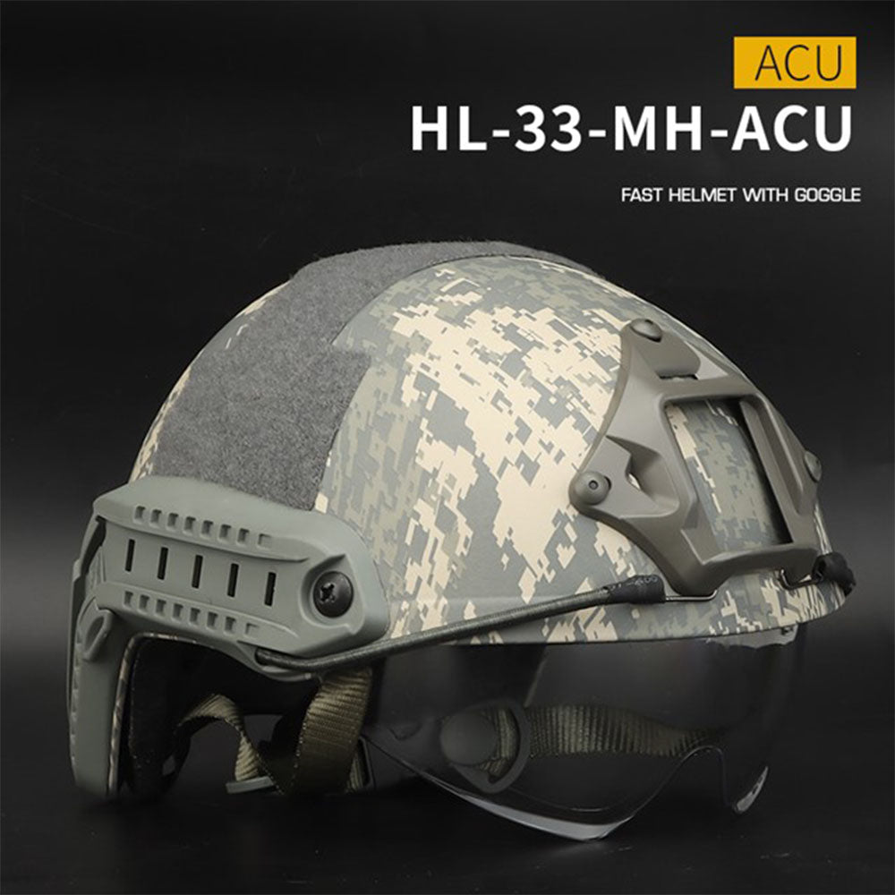 Fast Helmet With Goggle (No Holes &Round Hole Version)