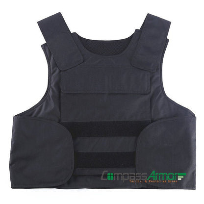 LIGHT-WEIGHT CONCEALED BULLETPROOF VEST with 10"x12" Plate-Pouch BPV-S04