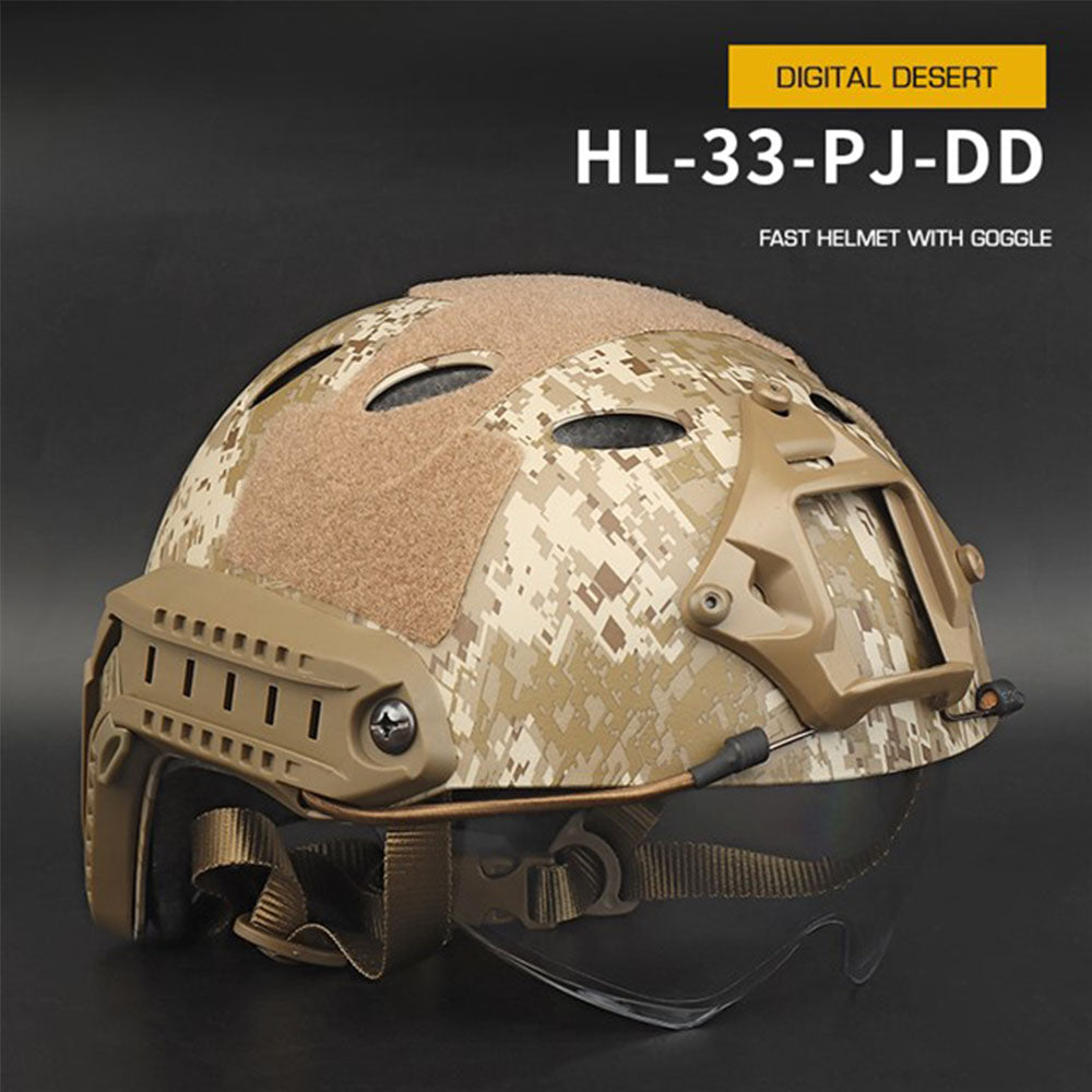 Fast Helmet With Goggle (No Holes &Round Hole Version)