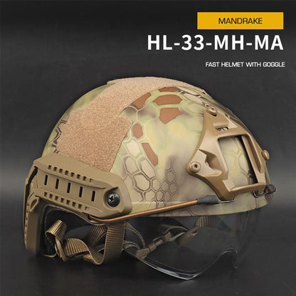 Fast Helmet With Goggle (No Holes &Round Hole Version)