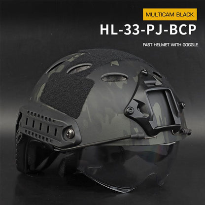 Fast Helmet With Goggle (No Holes &Round Hole Version)