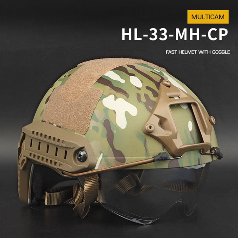 Fast Helmet With Goggle (No Holes &Round Hole Version)