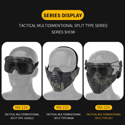 Tactical Multidimentional Split Type Mask And Goggles