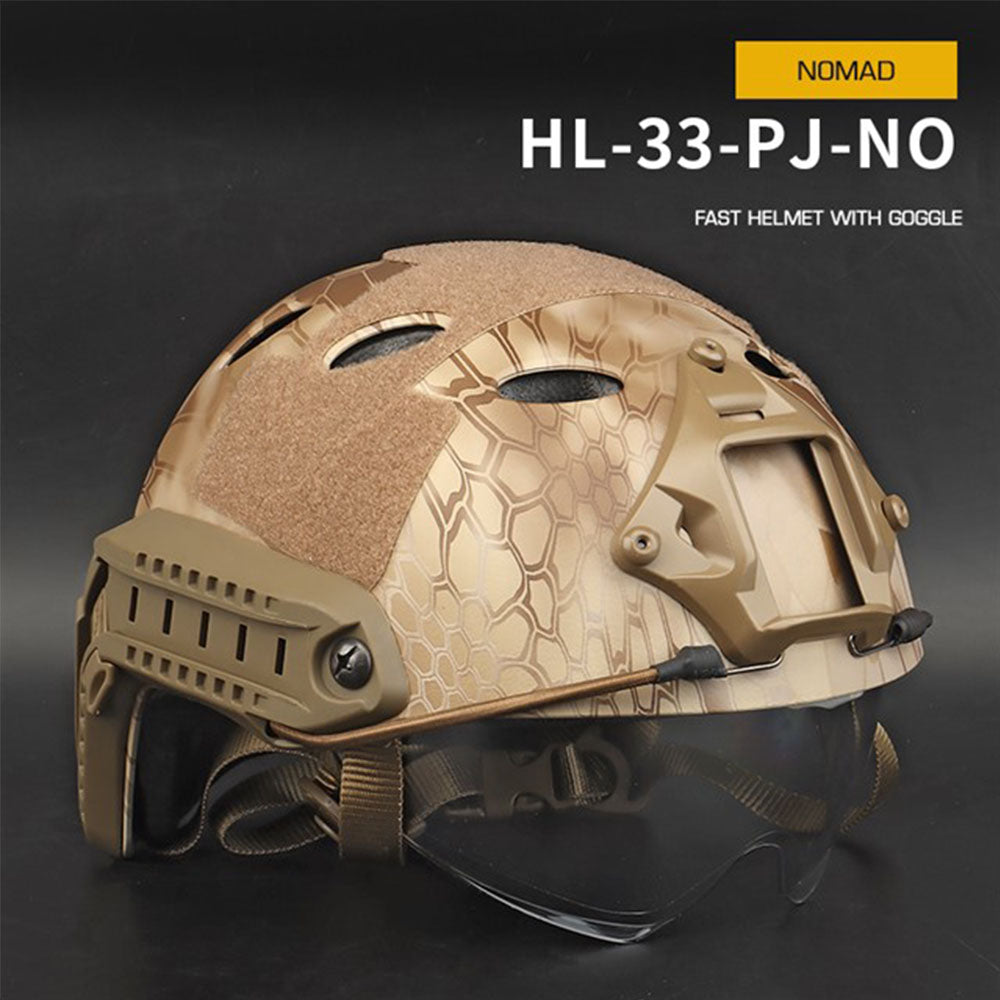 Fast Helmet With Goggle (No Holes &Round Hole Version)