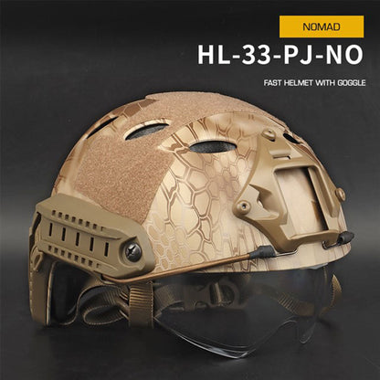 Fast Helmet With Goggle (No Holes &Round Hole Version)