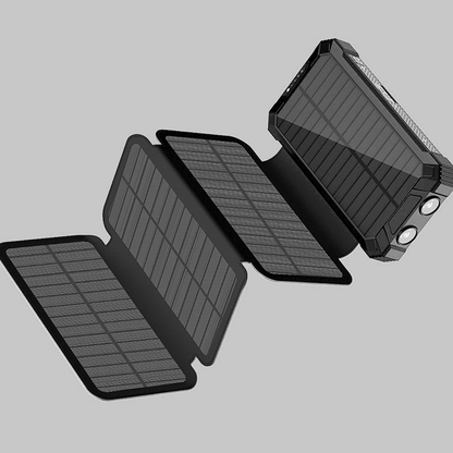 4 Solar Panel Power Bank Pro 20,000mAh with 4 Built in Cables Qi Wireless Charger Stealth Angel Survival