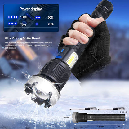 Rechargeable Tactical Waterproof Laser Flashlight