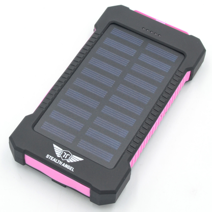 10,000mAH Waterproof / Shockproof Solar Dual-USB Charger and LED Light Stealth Angel Survival