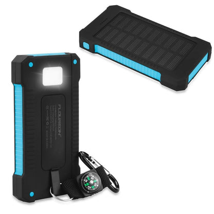 10,000mAH Waterproof / Shockproof Solar Dual-USB Charger and LED Light Stealth Angel Survival