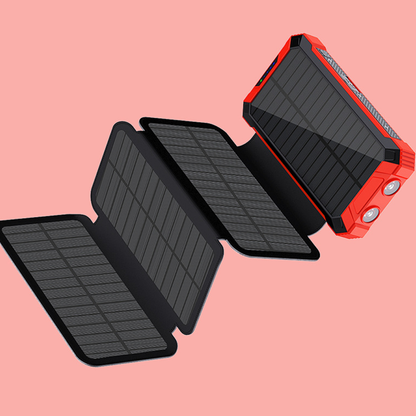 4 Solar Panel Power Bank Pro 20,000mAh with 4 Built in Cables Qi Wireless Charger Stealth Angel Survival