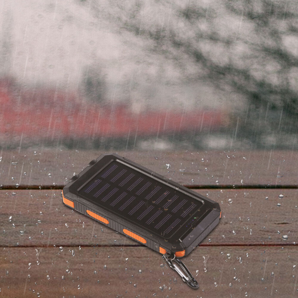 10,000mAH Solar-USB Dual Charger Waterproof Shockproof with LED Light