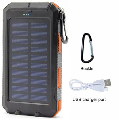 10,000mAH Solar-USB Dual Charger Waterproof Shockproof with LED Light