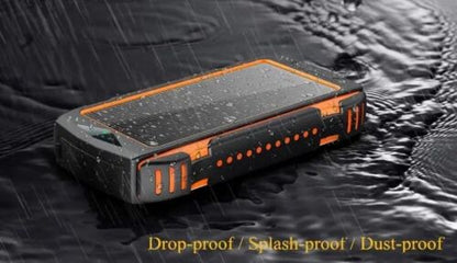 Solar Power Bank 20000mAh 10W Qi Wireless Solar Charger with LED Flashlights