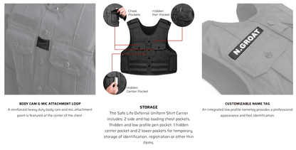 Safe Life Tactical Uniform Shirt Multi-Threat Vest Level IIIA