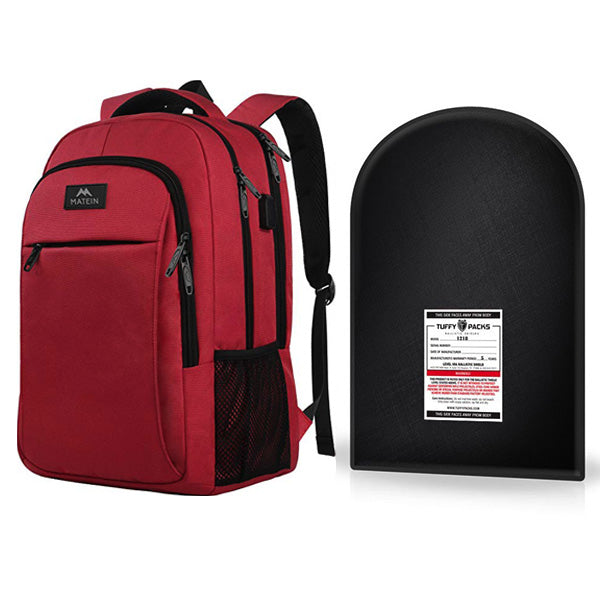 Travel Backpack + Level IIIA Bulletproof Armor Plate Package